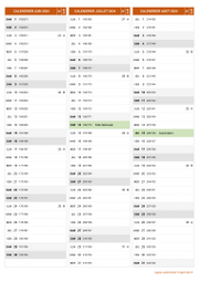 Calendrier pour les mois de Juin à Août 2024 portrait 2