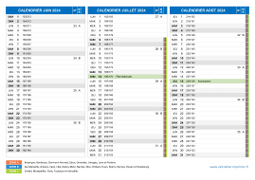 Calendrier scolaire pour Juin à Août 2024 paysage 2