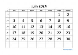 Calendrier juin 2024 modele 01