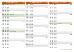 Calendrier pour les mois de Mai à Juillet 2024 paysage 2
