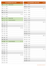 Calendrier pour les mois de Mai et Juin 2024 portrait 2