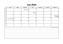 Calendrier mai 2024 modele 07