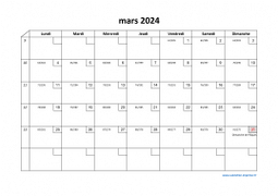 Calendrier mars 2024 modele 02