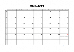 Calendrier mars 2024 modele 03