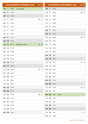 Calendrier pour les mois de Novembre et Décembre 2024 portrait 2