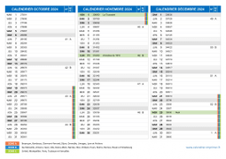 Calendrier scolaire pour Octobre à Décembre 2024 paysage 2