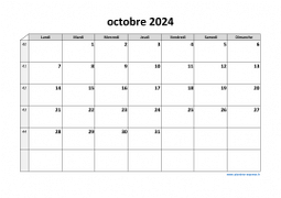 Calendrier octobre 2024 modele 03