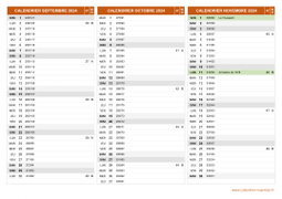 Calendrier pour les mois de Septembre à Novembre 2024 paysage 2