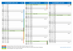 Calendrier scolaire pour Avril à Juin 2025 paysage 2