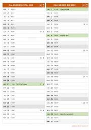 Calendrier pour les mois de Avril et Mai 2025 portrait 2