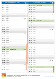 Calendrier scolaire pour Avril et Mai 2025 portrait 2