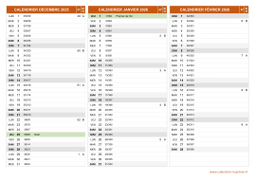 Calendrier pour les mois de Décembre 2025 à Février 2026 paysage 2