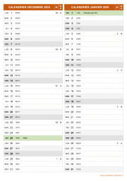 Calendrier pour les mois de Décembre 2025 et Janvier 2026 portrait 2