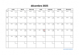 Calendrier décembre 2025 modele 02