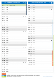 Calendrier scolaire pour Janvier et Février 2025 portrait 2