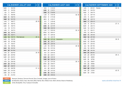 Calendrier scolaire pour Juillet à Septembre 2025 paysage 2
