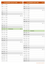Calendrier pour les mois de Juillet et Août 2025 portrait 2