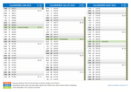 Calendrier scolaire pour Juin à Août 2025 paysage 2