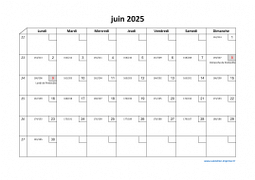 Calendrier juin 2025 modele 02