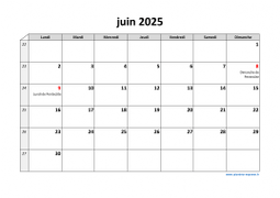 Calendrier juin 2025 modele 03