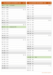 Calendrier pour les mois de Novembre et Décembre 2025 portrait 2