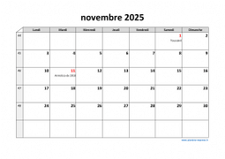 Calendrier novembre 2025 modele 03