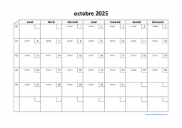 Calendrier octobre 2025 modele 02