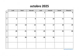 Calendrier octobre 2025 modele 03