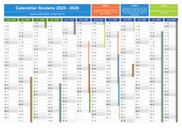 Calendrier scolaire 2025-2026 à télécharger gratuit et imprimer