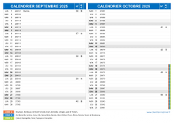 Calendrier scolaire pour Septembre et Octobre 2025 paysage 2