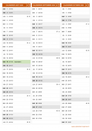 Calendrier pour les mois de Août à Octobre 2026 portrait 2