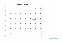 Calendrier août 2026 modele 06
