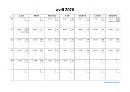 Calendrier avril 2026 modele 02