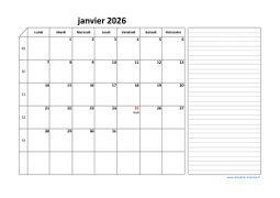 Calendrier décembre 2026 modele 06