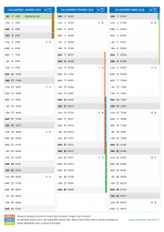 Calendrier scolaire pour Janvier à Mars 2026 portrait 2