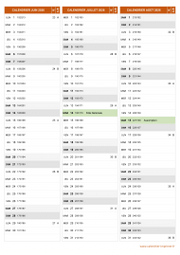 Calendrier pour les mois de Juin à Août 2026 portrait 2