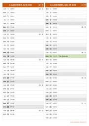 Calendrier pour les mois de Juin et Juillet 2026 portrait 2