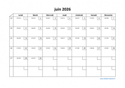 Calendrier juin 2026 modele 02