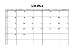 Calendrier juin 2026 modele 03