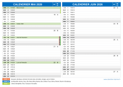 Calendrier scolaire pour Mai et Juin 2026 paysage 2