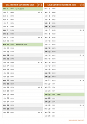 Calendrier pour les mois de Novembre et Décembre 2026 portrait 2