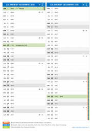 Calendrier scolaire pour Novembre et Décembre 2026 portrait 2