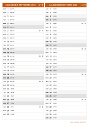 Calendrier pour les mois de Septembre et Octobre 2026 portrait 2