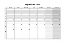 Calendrier septembre 2026 modele 05
