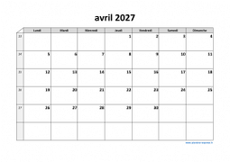 Calendrier avril 2027 modele 03
