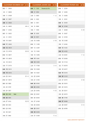Calendrier pour les mois de Décembre 2027 à Février 2028 portrait 2