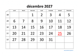 calendrier décembre 2027