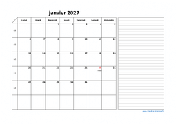Calendrier décembre 2027 modele 06