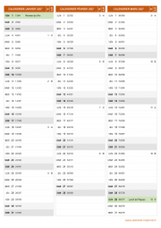 Calendrier pour les mois de Janvier à Mars 2027 portrait 2