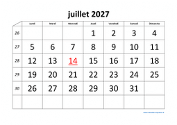 calendrier juillet 2027